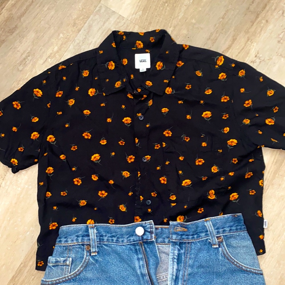 Vans floral button up